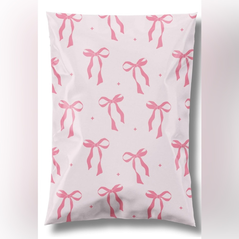 25 Pink Bow Poly Mailers 10x13 | Cute Boutique Shipping Envelopes